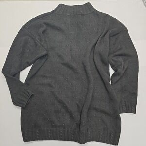 Vintage Lindsey Blake Womens Black Mock Neck Cable Knit Ramie Cotton Sweater M